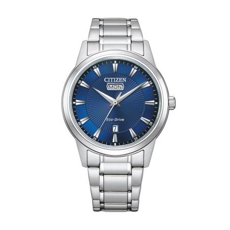 Montre homme citizen dress eco-drive cadran bleu bracelet acier aw0100-86lc – montres homme