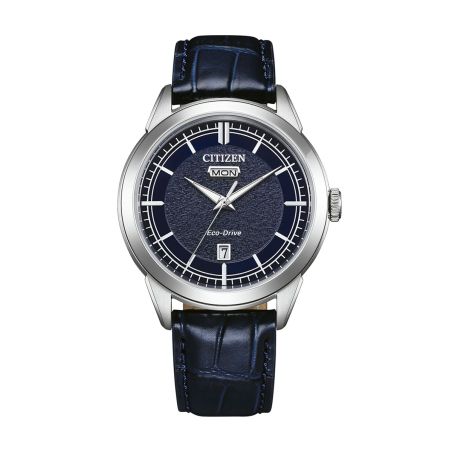Montre homme citizen elegance classic eco-drive cadran bleu cuir aw0151-00lc – montres homme