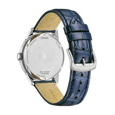 Montre homme citizen elegance classic eco-drive cadran bleu cuir aw0151-00lc – montres homme