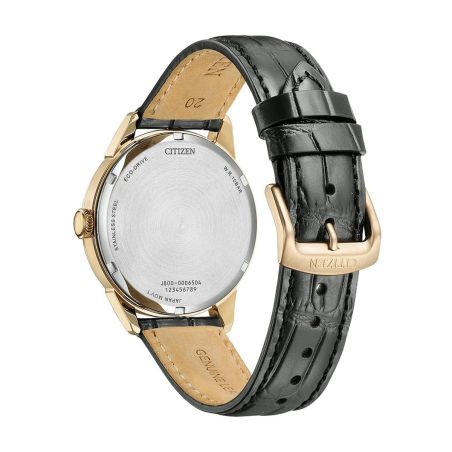Montre homme citizen elegance classic eco-drive cadran noir doré cuir aw0153-04ac – montres homme