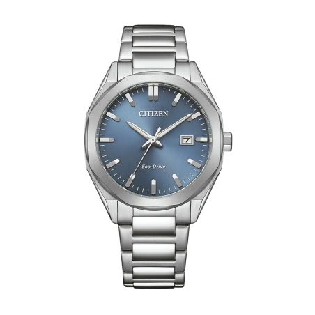 Montre unisexe citizen platform eco-drive boîtier octogonal cadran bleu bracelet acier bm7620-83m – montres homme