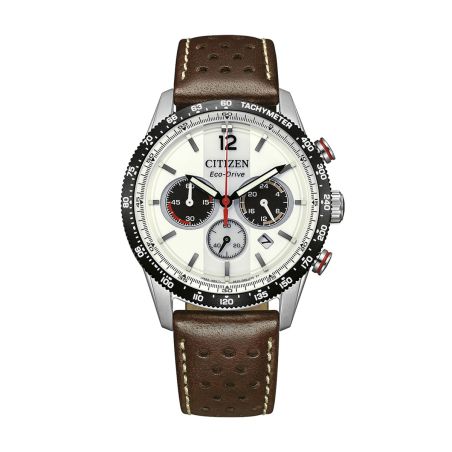 Montre homme citizen vintage racing eco-drive chronographe cuir marron ca4714-04a – montres homme