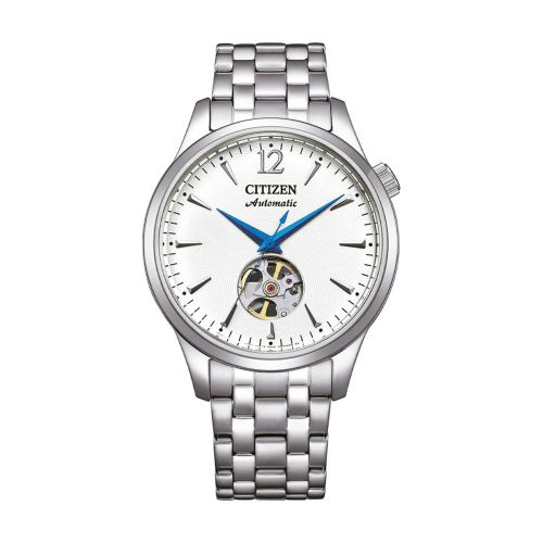 Montre Homme CITIZEN Platform Open Heart Automatique Cadran Blanc Acier NH9131-73A