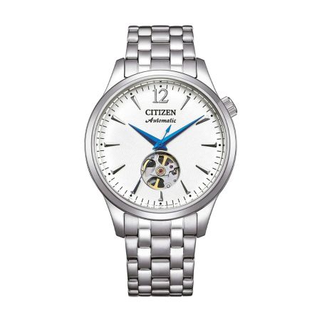 Montre homme citizen platform open heart automatique cadran blanc acier nh9131-73a – montres homme