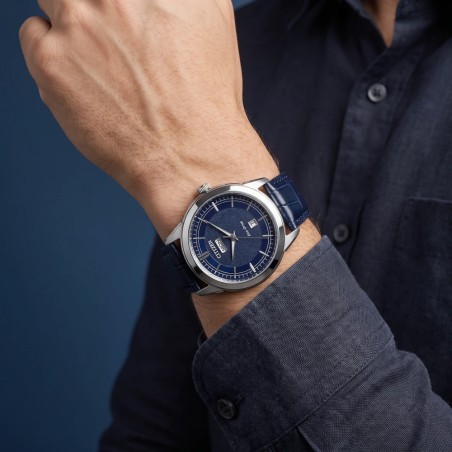 Montre Homme CITIZEN Elegance Classic Eco-Drive Cadran Bleu Cuir AW0151-00LC