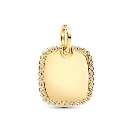 Médaillon femme pandora carré gravable doré oxydes zirconium 364009c01 – charms
