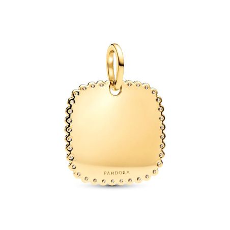 Médaillon femme pandora carré gravable doré oxydes zirconium 364009c01 – charms