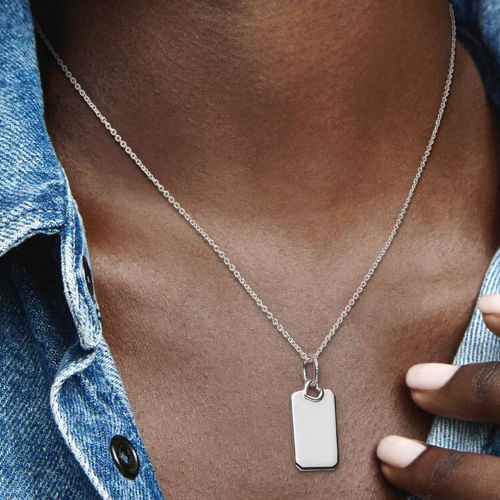 Charm Femme PANDORA Pendant Plaque Rectangulaire Gravable Argent 398611C00