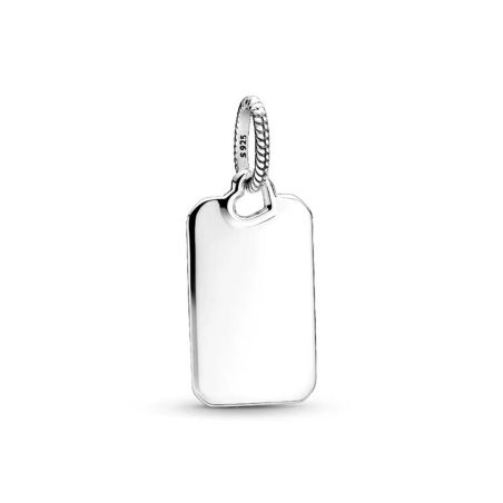 Charm femme pandora pendant plaque rectangulaire gravable argent 398611c00 – charms
