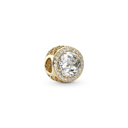 Charm Femme PANDORA Or 14K CÅ“urs Rayonnants Diamant de SynthÃ¨se 750843CZ