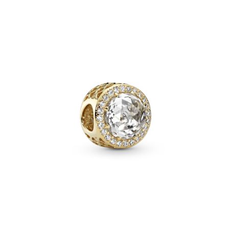 Charm femme pandora or 14k cœurs rayonnants diamant de synthèse 750843cz – charms
