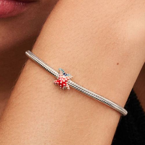 Mini Charm Femme PANDORA Ã‰toile de Mer ColorÃ©e Argent 793817C01