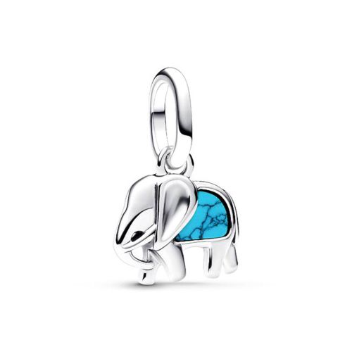 Mini Charm Femme PANDORA Pendant Ã‰lÃ©phant Turquoise Argent 793858C01
