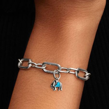 Mini Charm Femme PANDORA Pendant Ã‰lÃ©phant Turquoise Argent 793858C01