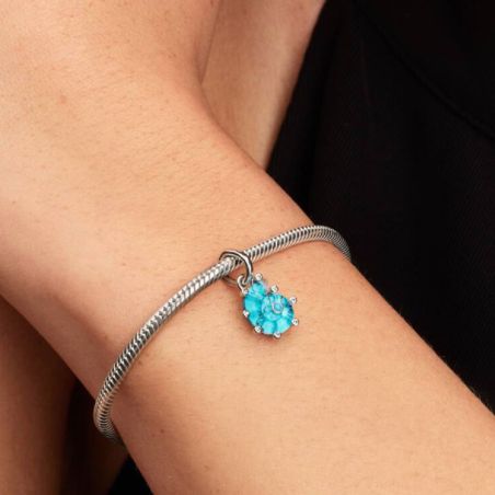 Charm Femme PANDORA Pendant Escargot de Mer Verre Murano Bleu 793900C01
