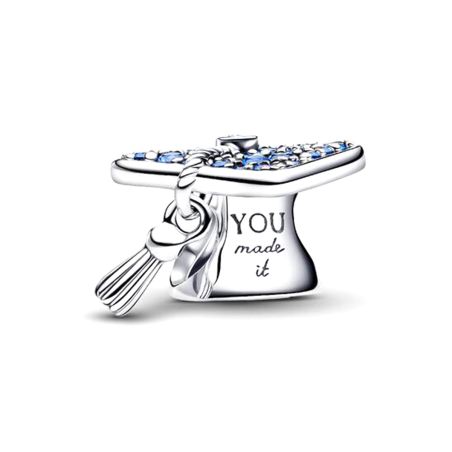 Charm femme pandora chapeau de diplômé 2026 bleu scintillant 794461c01 – charms