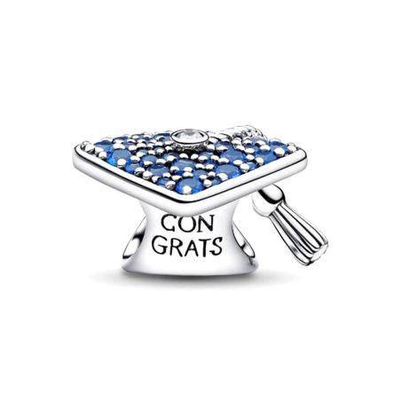 Charm femme pandora chapeau de diplômé 2026 bleu scintillant 794461c01 – charms