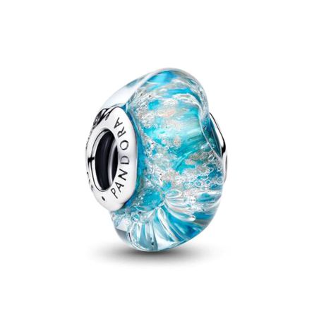 Charm femme pandora verre murano turquoise et paillettes 794701c01 – charms