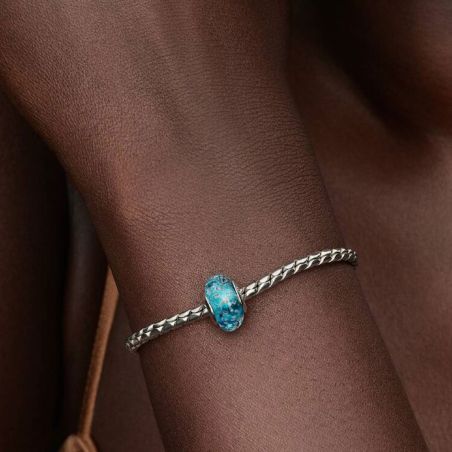 Charm Femme PANDORA Verre Murano Turquoise et Paillettes 794701C01
