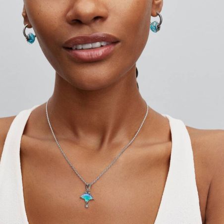Charm femme pandora verre murano turquoise et paillettes 794701c01 – charms