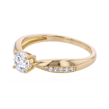 Bague femme solitaire edora plaqué or et oxydes edo76100007 – bagues plaqué or