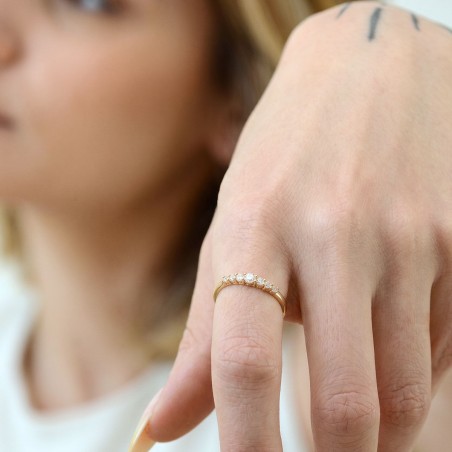 Bague femme edora vermeil jaune et oxydes edov610028zb – bagues vermeil