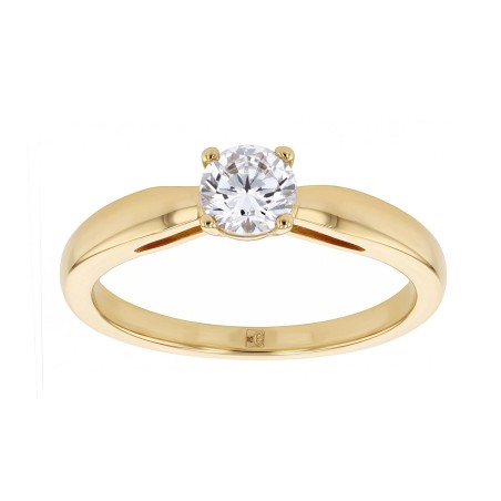 Bague femme solitaire plaque or jaune et oxyde – bagues plaqué or