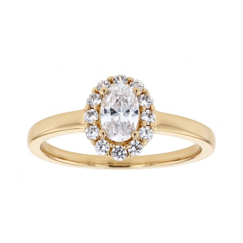 Bague femme entourage EDORA Vermeil jaune et oxydes EDOV610025ZB