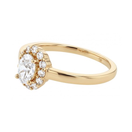 Bague femme entourage edora vermeil jaune et oxydes edov610025zb – bagues vermeil