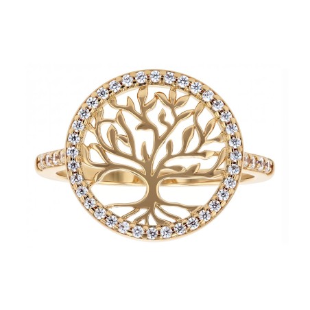 Bague femme cocktail edora arbre de vie plaqué or dorée edo76100349 – bagues plaqué or