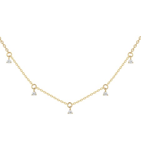 Collier femme solitaire edora plaqué or et oxyde edo76700312 – colliers plaqué or
