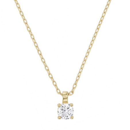 Collier femme solitaire plaque or jaune et oxyde – colliers plaqué or