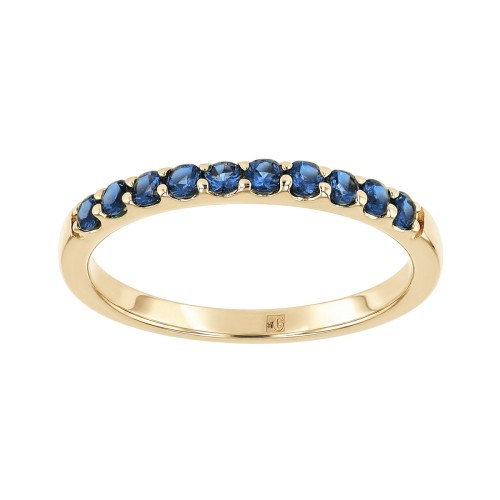 Bague femme alliance EDORA Plaqué OR et oxydes bleus EDO76100292