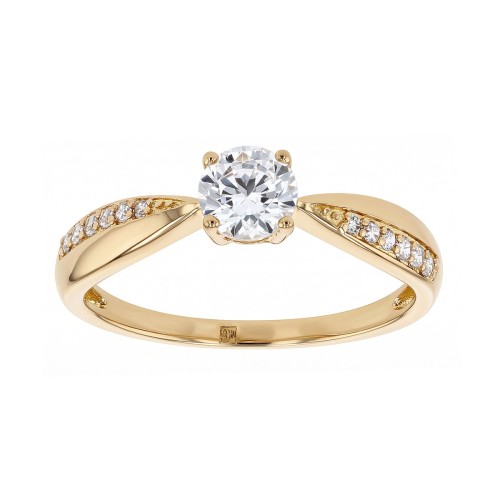 Bague femme Solitaire EDORA Vermeil jaune et oxydes EDOV610004ZB