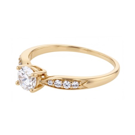 Bague femme solitaire edora vermeil jaune et oxydes edov610001zb – bagues vermeil