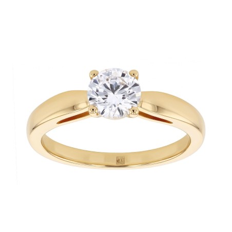 Bague femme solitaire edora vermeil jaune et oxydes edov610021zb – bagues vermeil