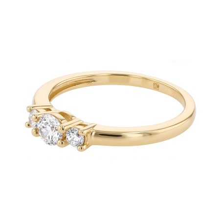 Bague femme trilogie edora vermeil jaune et oxydes edov610022zb – bagues vermeil