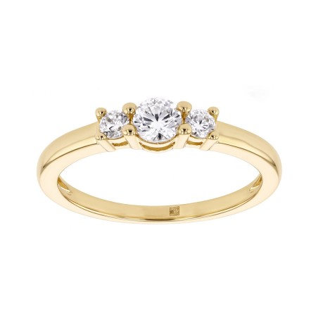 Bague femme trilogie edora vermeil jaune et oxydes edov610022zb – bagues vermeil