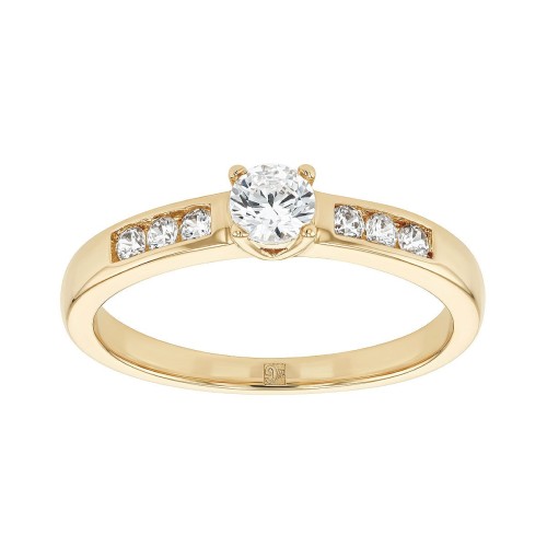 Bague femme Solitaire EDORA Vermeil jaune et oxydes EDOV610014ZB
