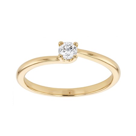 Bague femme solitaire edora vermeil jaune et oxydes edov610029zb – bagues vermeil