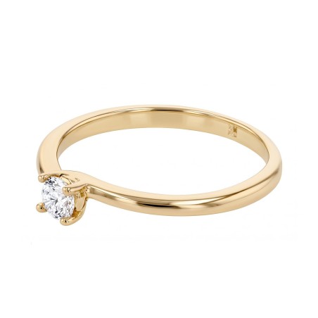 Bague femme solitaire edora vermeil jaune et oxydes edov610029zb – bagues vermeil