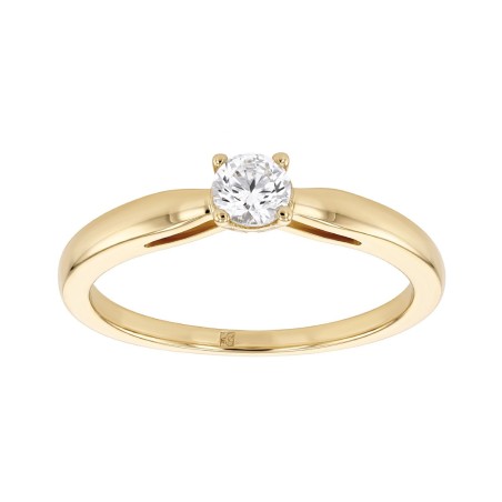 Bague femme solitaire plaque or jaune et oxyde – bagues plaqué or