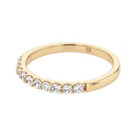 Bague femme alliance plaque or jaune et oxydes – bagues de mariage