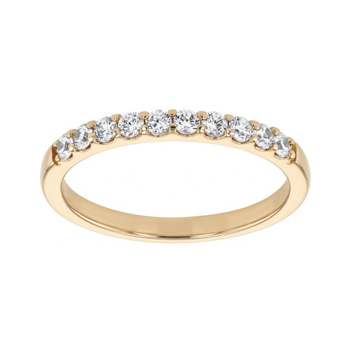 Bague Femme Alliance PLAQUE OR Jaune et Oxydes