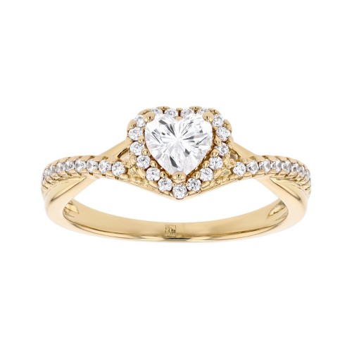 Bague femme Coeur EDORA Vermeil jaune et oxydes EDOV610006ZB