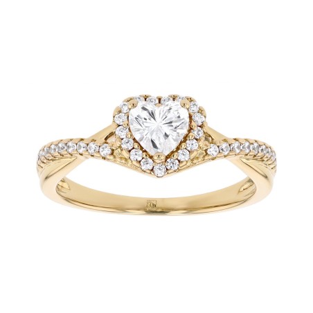 Bague femme coeur edora vermeil jaune et oxydes edov610006zb – bagues vermeil