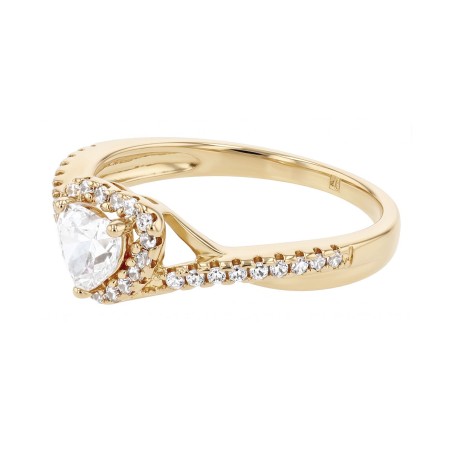 Bague femme coeur edora vermeil jaune et oxydes edov610006zb – bagues vermeil