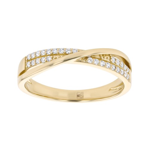 Bague femme croisée EDORA Plaqué or oxydes EDO76100234