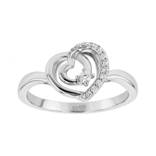 Bague femme coeur EDORA ARGENT 925/1000 et Oxydes