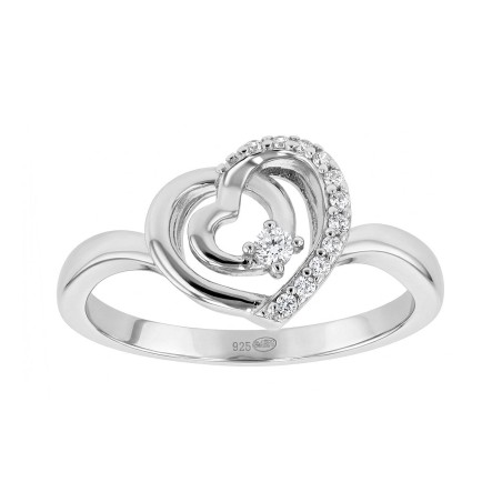 Bague femme coeur edora argent 925/1000 et oxydes
 – bagues femme